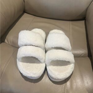 Cozy White Fuzzy Slippers
